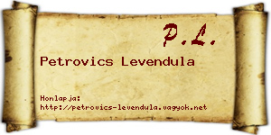 Petrovics Levendula névjegykártya